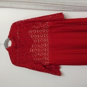 ASOS Little Mistress red lace dress midi 16